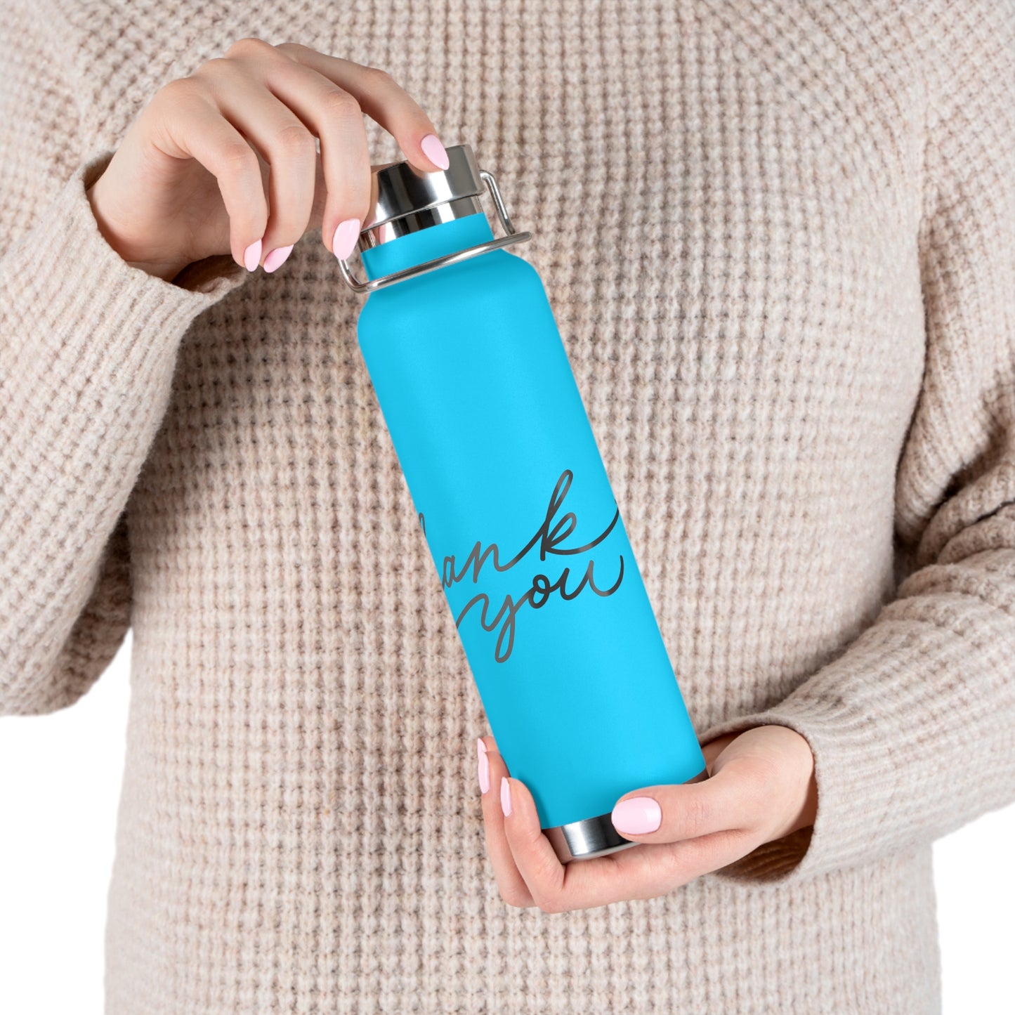 Thank You Copper Insulated Bottle - 22oz Stylish Water Flask