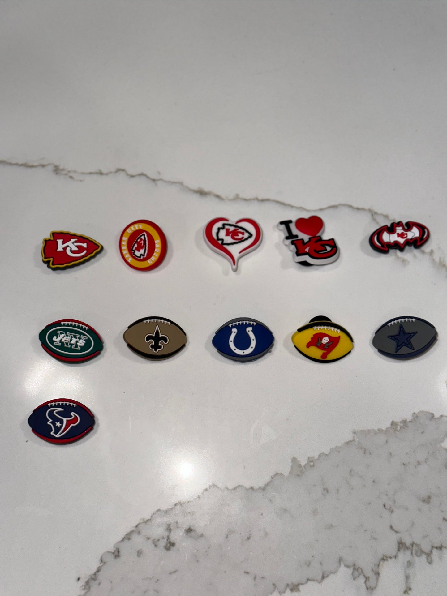 Football croc charms